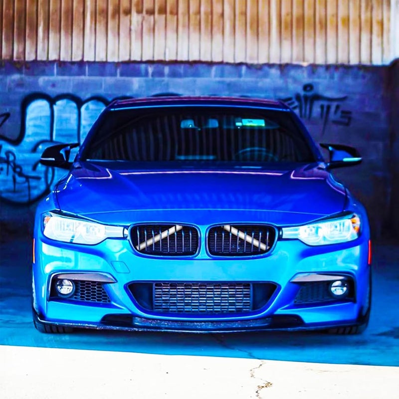 SHSBSCAR إدخالات شبكة M-Sport V Brace مع شرائط تزيين، متوافقة مع BMW 3/4 Series F30 F32 320 328i 330 335 428 435 تزيين شبكة أمامية (أبيض-F30) - Image 4